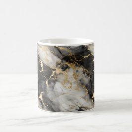 Vita, Guld och Svarta lyxmarble Elegant Kaffemugg