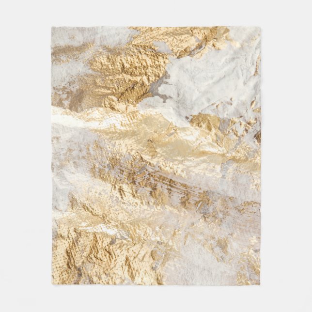 Vita guld-penseln målade struktur. fleecefilt (Framsidan)