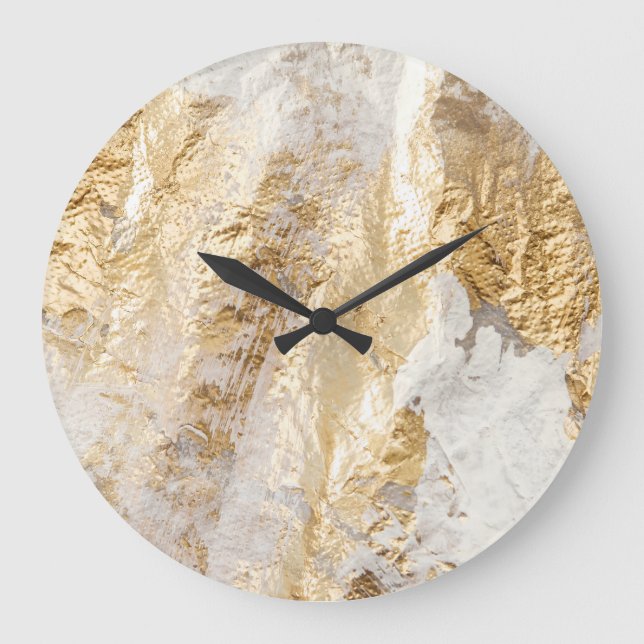 Vita guld-penseln målade struktur. stor klocka (Framsida)