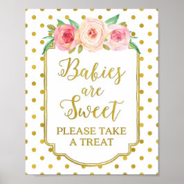 Vita Guld-punkter Spädbarn är Sweet Favors-tecken Poster