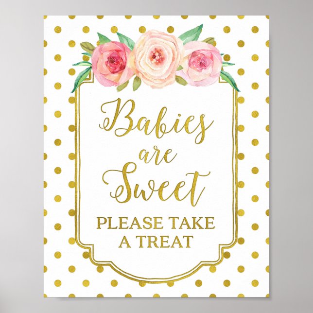 Vita Guld-punkter Spädbarn är Sweet Favors-tecken Poster (Framsidan)