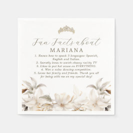 Vita Guld Quinceañera Party Roligt Facts Napkins Pappersservett