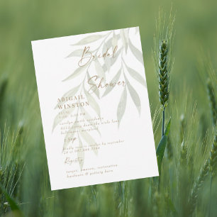 Vita Guld-texten Greenery Modern Möhippa Inbjudningar