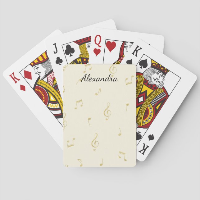 Vita guldmusiknoter   casinokort (Baksidan)