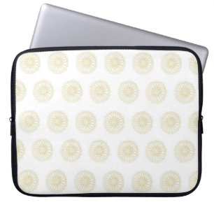 Vita Gyllene Zinnia-blommiga medaljonger Laptop Fodral