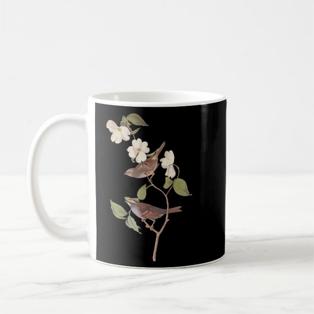 Vita halmstrå ungfåglar med rött ljus med blommor kaffemugg (Vänster)
