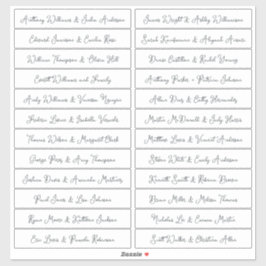 Vita handskrivna etiketter för Guest Namn