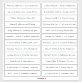 Vita handskrivna etiketter för Guest Namn