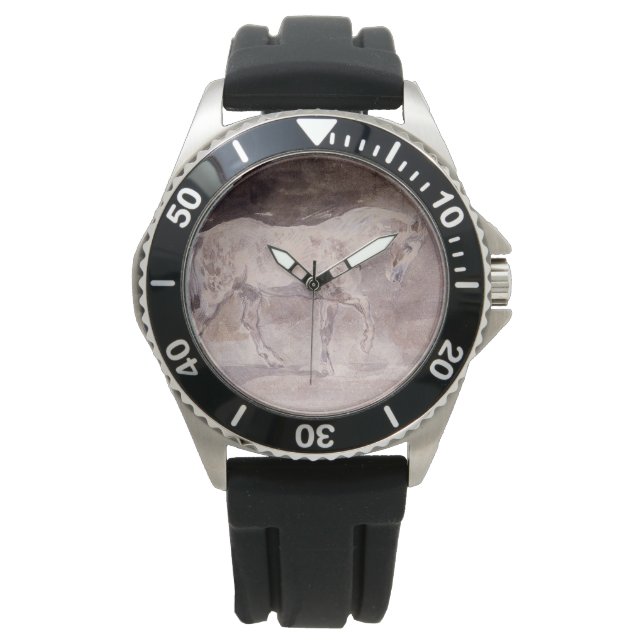 Vita häst (av Eugene Delacroix) Armbandsur (Framsida)