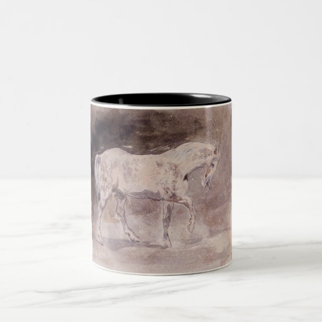 Vita häst (av Eugene Delacroix) Två-Tonad Mugg (Center)