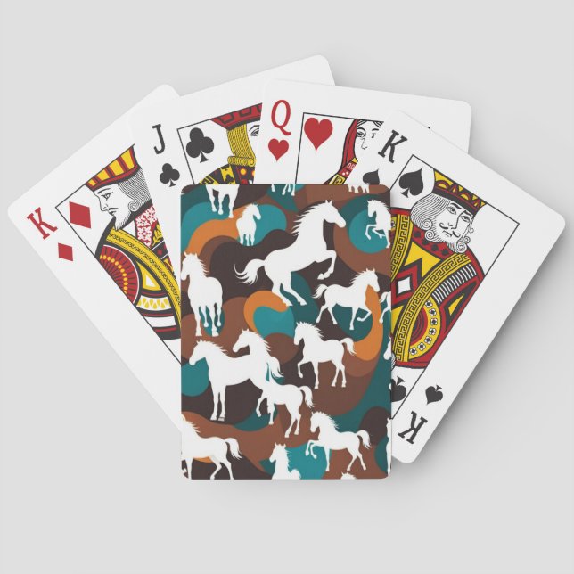 Vita hästar Abstrakt Casinokort (Baksidan)