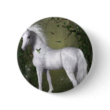 Vita hästar i Skogen med Hummingbird