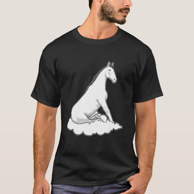 Vita hästar på moln t shirt (Framsida)