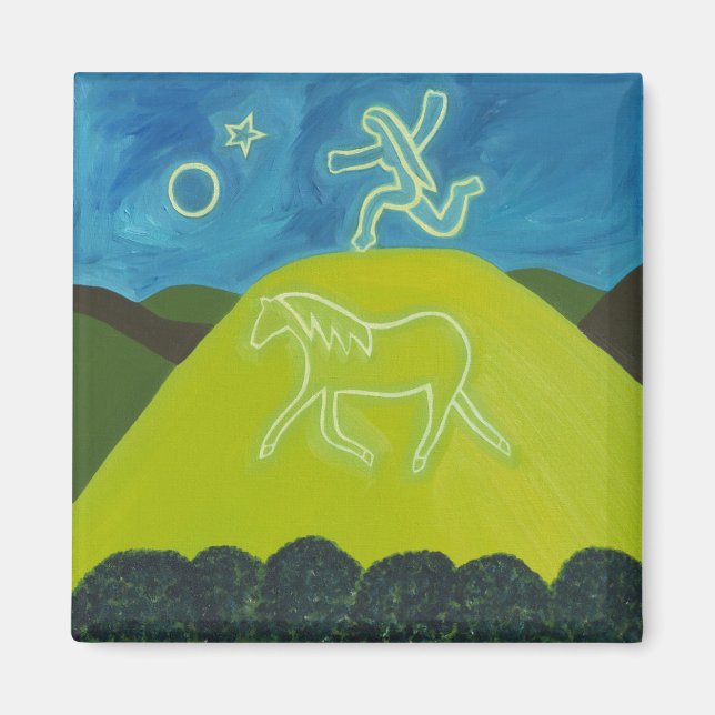 Vita hästen i Somerset 2011 Magnet (Framsidan)