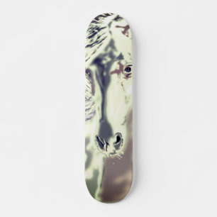 Vita hästen - mini skateboard bräda 18,5 cm
