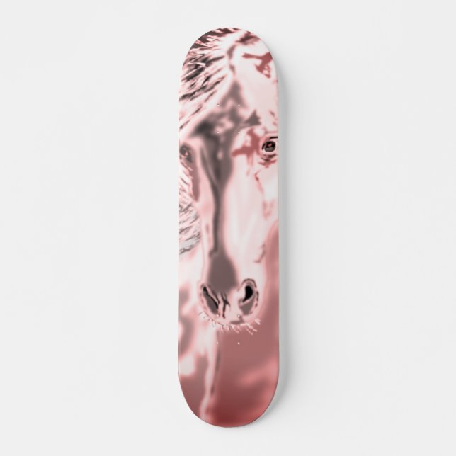 Vita hästen mini skateboard bräda 18,5 cm (Framsida)