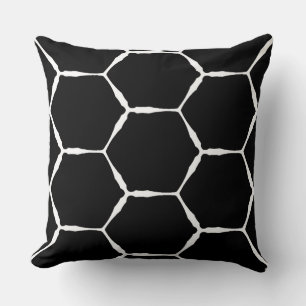 Vita Hexagons Wire Design Mönster Kudde