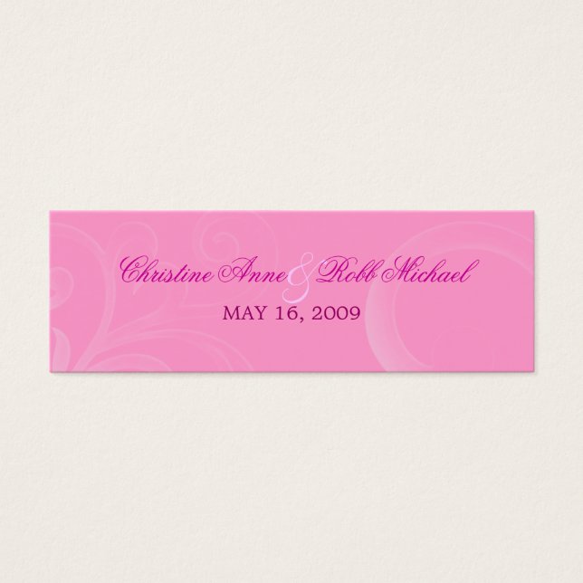 vita hibiscus-snurrar ~ sittplatskort litet visitkort (Framsidan)