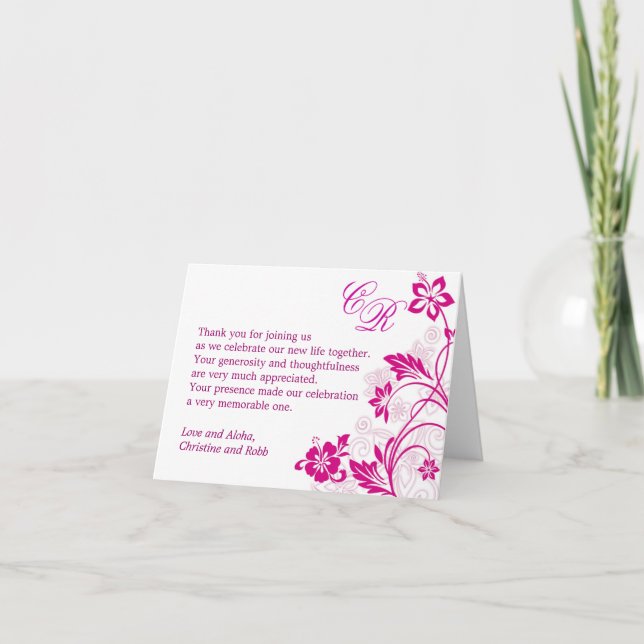 vita hibiskusvirvlar ~ tack kort (Framsida)