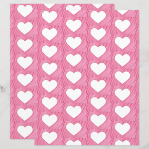Vita hjärtan på abstrakt rosa-papper