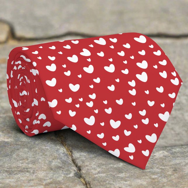 Vita hjärtan på Red Background Valentine Day Slips (Skapare uppladdad)