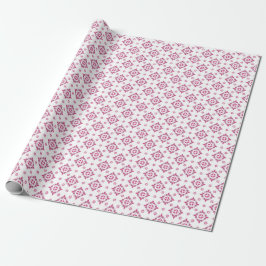 Vita hjärtan på rosa inslagspapper presentpapper