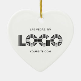 Vita hjärtat Modern Logotyp Julgransprydnad Keramik