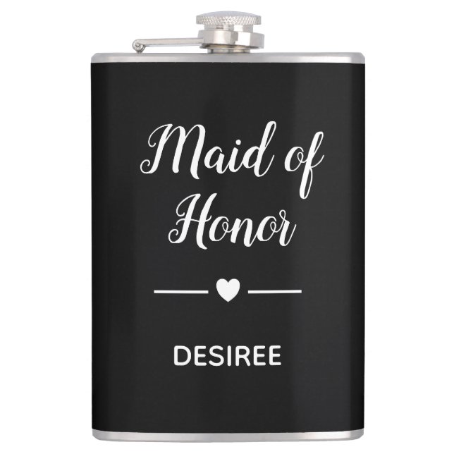 Vita hjärtat på Svarta Maid of honor Fickplunta (Framsidan)
