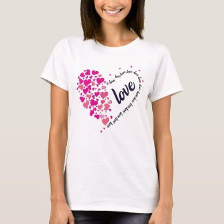 Vita hjärtformer Kvinnor T- Shirt T