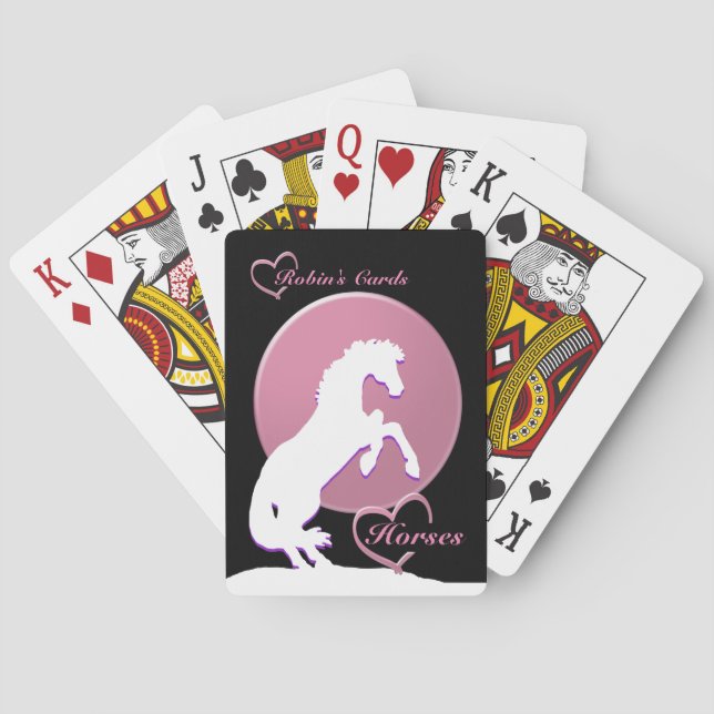 Vita hjärthästar V (Rosa) Casinokort (Baksidan)