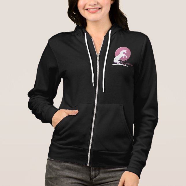 Vita hjärthästar V (Rosa) T-shirt (Framsida)