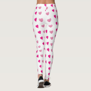 Vita hjärtklappningar leggings