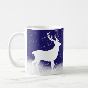 Vita Hjorten i Snö Kaffemugg