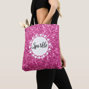 Vita höjdpunkter på Girly & Glam Shock rosa Gnis Tygkasse