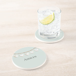 Vita hörn för chic Mint Grönt Underlägg