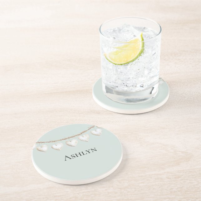 Vita hörn för chic Mint Grönt Underlägg (Sidan)