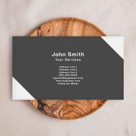 Vita hörn, minimalistiskt svart visitkort