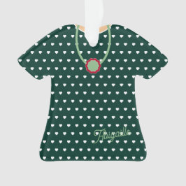 Vita hörn över Grönt TShirt Dress Figurine