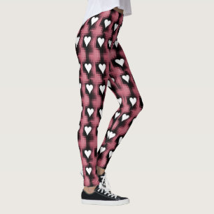 Vita hörn på Röda panelen Leggings
