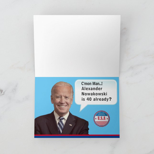 Vita huset 50-årsdag Biden Mäns Rolig Gaff Inbjudan (Inuti)