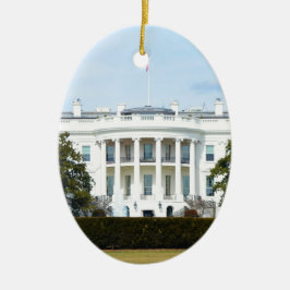 Vita huset från Gräsmatta Julgransprydnad Keramik