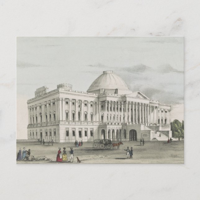 Vita huset, Huvudstad i Washington Lithograph Vykort (Framsida)