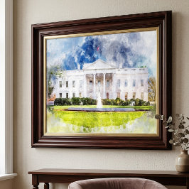 Vita huset i Washington DC Akvarell Fototryck
