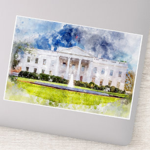 Vita huset i Washington DC Akvarell Klistermärken