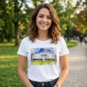 Vita huset i Washington DC Akvarell T Shirt