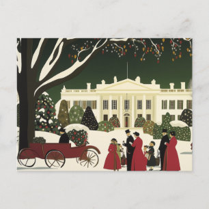 Vita huset i Washington DC Art Deco Stil Vykort