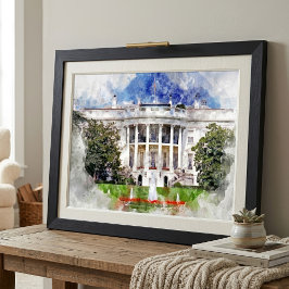 Vita huset i Washington DC – Södra fasaden Fototryck