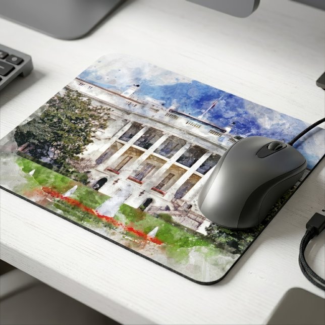 Vita huset i Washington DC – Södra fasaden Musmatta (The White House in Washington DC – Southern Facade. Mouse Pad)