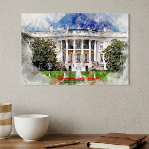 Vita huset i Washington DC – Södra fasaden Poster