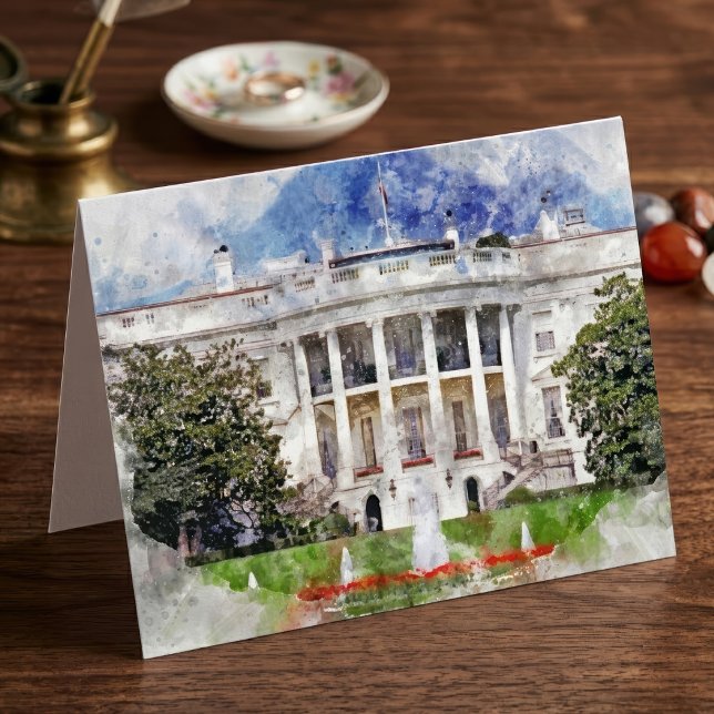 Vita huset i Washington DC – Södra fasaden Tack Kort (The White House in Washington DC – Southern Facade. Thank You Card)